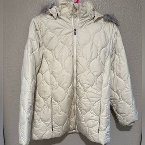 Columbia Cream Quilted Jacket with Hood